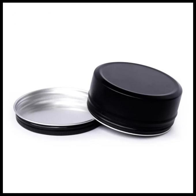 黒い金属のアルミニウム化粧品はハーブのスパイスの貯蔵の瓶150g容量を錫メッキします
